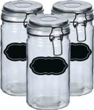 Zeller Weckpot/inmaakpot - 6x - 750 ml - glas - met beugelsluiting - incl. etiketten