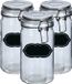 Zeller Pot de conservation/pot de conserve - 6x - 750 ml - verre - avec fermeture à levier - étiquettes incluses