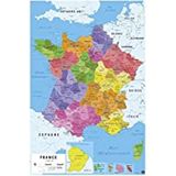 Grupo Erik - Poster kaart de France 2017 – hoogglans papier – 91 x 61 cm