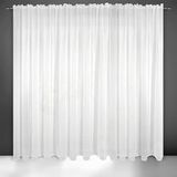 Eurofirany Gordijn voile glad transparant plooiband 1 stuk wit 350 x 250 cm