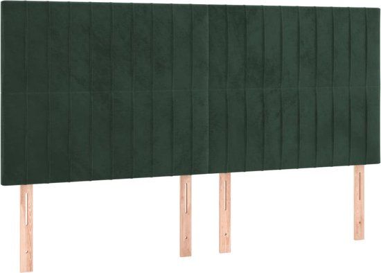 vidaXL Hoofdbord donkergroen fluweel 160x5x118/128 cm