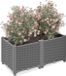 Merkloos Relaxdays Plantenbak - Met Waterreservoir - Kunststof - 38 x 80 x 40 cm - Grijs