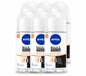 NIVEA 6 x Deodorant Roller Black & White Ultimate Impact - 72 Uur Anti-Transpirant - 50 ml - Voordeelverpakking