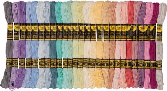 Folia Borduurgaren pastel - 52 stuks