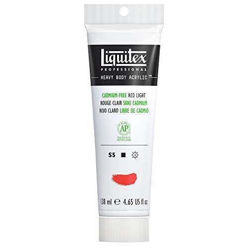 Liquitex 4417893 Professional Heavy Body acrylverf in kunstenaarskwaliteit met uitstekende lichtechtheid en boterachtige consistentie, - 138ml Tube, Cadmium Free Red Light