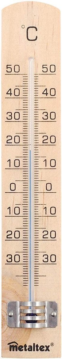 Metaltex Buitenthermometer 18 Cm Hout Beuken