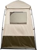 Vevor 1-Kamer Douchetent, Waterdichte Toilettent (145x145x215 cm), Omkleedtent Incl. Haringen, Touwen, Draagtas En Dwarsbalk, Gemaakt van 210d Oxford-Stof Voor Kamperen, Strand, Vissen, Kaki