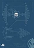 Komar Muurfoto | Star Wars Blueprint Sith TIE-Fighter | Kinderkamer, jeugdkamer, decoratie, kunstdruk | zonder lijst | WB178-50x70 | Maat: 50 x 70 cm (breedte x hoogte)