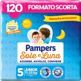 Pampers Sole e Luna luiers, kinderen, uniseks, junior maat 5 (11-25 kg), 120 luiers