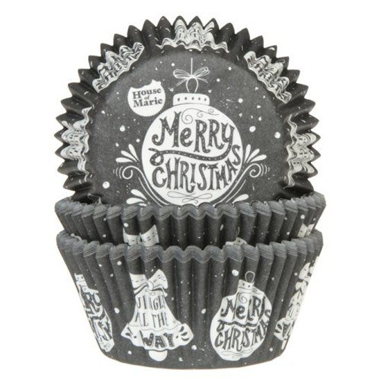 House of Marie Cupcake Vormpjes Kerstbal pk/50 - 8718375855287
