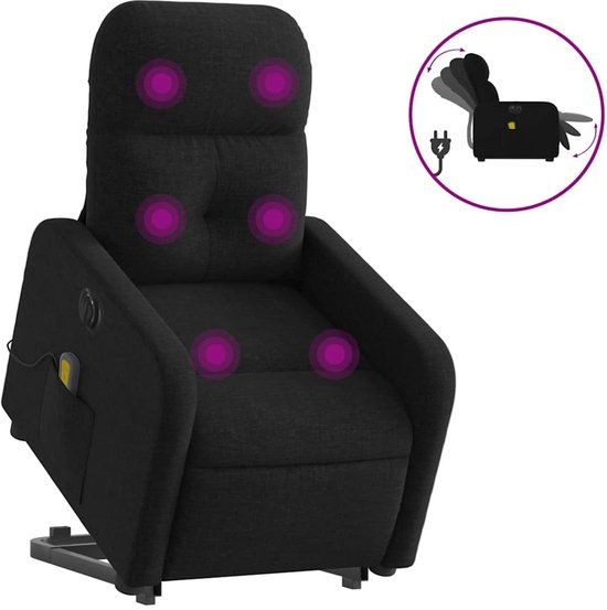 vidaXL Sta-op-massagestoel elektrisch verstelbaar stof zwart
