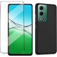 Oppo Coque pour Oppo A5 4G / 5G - housse etui silicone gel fine + verre trempe - NOIR