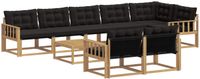 vidaXL - Buiten - bank - set - 9 - st - Wit - en - zwart
