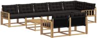 vidaXL - Buiten - bank - set - 9 - st - Wit - en - zwart
