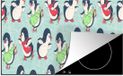 Merkloos KitchenYeah® Inductie beschermer 77x51 cm - Pinguïn - Schaatsen - Design - Kookplaataccessoires - Afdekplaat voor kookplaat - Inductiebeschermer - Inductiemat - Inductieplaat mat