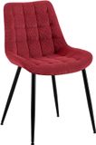 CLP Sardna Eetkamerstoel - klassiek - metalen frame - corduroy - Ribstof/bordeauxrood