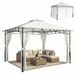 Outsunny Gazebo-Metaal, Polyester-360L x 300B x 275H cm-Zwart