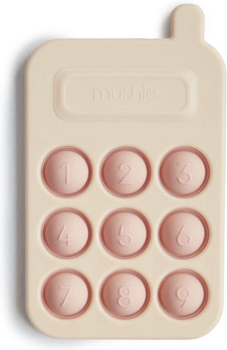 Mushie Bijtspeeltje Silicone Phone Press Blush Pop It - 0810052465821
