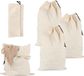 Shenzhen Haorui Industrial Technology Co., Ltd. Sacs à linge 80 x 48 cm - Coton Cordon Beige - Lot de 5