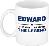Bellatio Decorations Edward mok - man myth legend - koffiemok - 300 ml - donkerblauw - keramiek