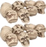 Merkloos / Sans marque Faram B.V.B.A. Horror/Halloween doodskoppen/schedels - 18x - wit/zwart - kunststof - 5 cm