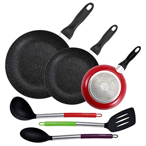 San Ignacio Braadpannenset - 3-delig (16/20/24 cm) + 3 Nylon Keukenhulpen