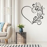 Sticker mural Cœur - 267x283 Cm - Noir