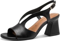 Tamaris Dames Sandalen Zwart Leer Blokhak 5-7 cm Maat 37