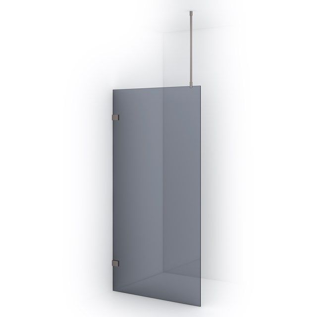 Maxaro Inloopdouche Diamond 100cm 8mm Rookglas Veiligheidsglas Geborsteld RVS