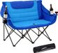 Merkloos Relaxdays Campingstoel opvouwbaar - voor 2 personen - tot 272 kg - blauw