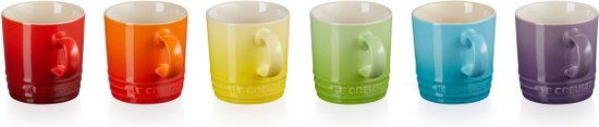 Le Creuset Espresso Kopjes - Rainbow - Set van 6 - 100 ml