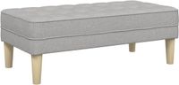vidaXL Bank met kussen Wolkgrijs 113 x 57 x 39 cm Stof