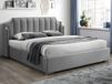 Vente-unique Bed met opbergruimte fluweel lichtgrijs 140 x 190 cm