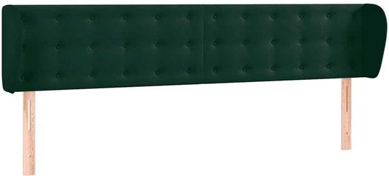 vidaXL Hoofdbord met randen 203x23x78/88 cm fluweel donkergroen
