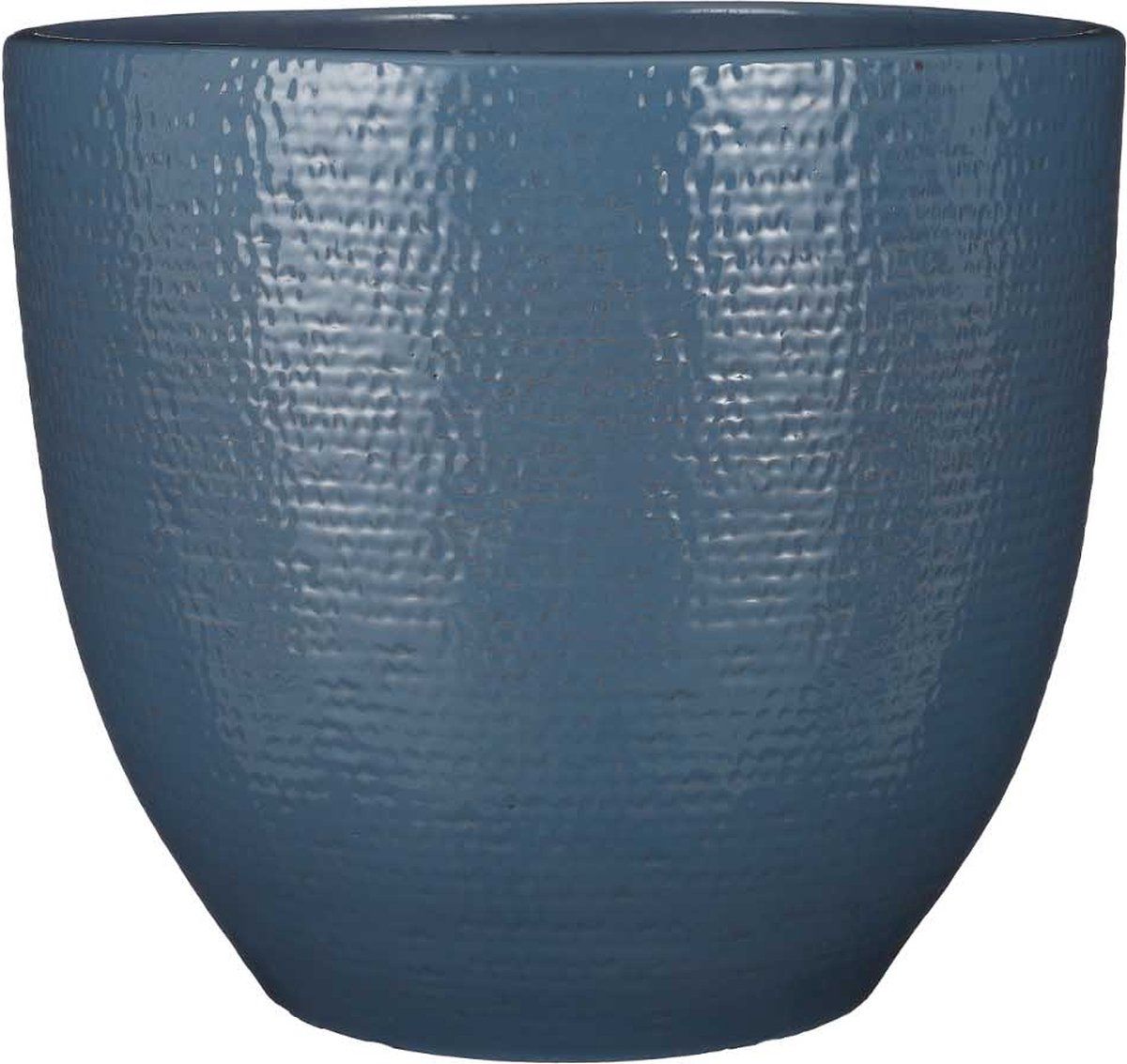 Mica Decorations Carrie Ronde Bloempot - H32 x Ø35 cm - Terracotta - Blauw