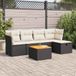 Maison Exclusive - Ensemble de meubles de jardin 6 pièces avec canapé et coussins, noir, en polyrotin