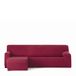 Eysa Bi-elastische bankhoes voor chaise longue, met korte arm aan de linkerkant, kleur: bordeaux, design Harlem