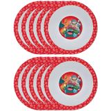 Pokémon thema kinder bordje - 10x - diep - D16 cm - kunststof - rood