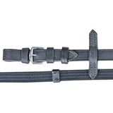 HKM teugels van riem met lederen stopper, zwart