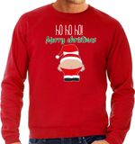 Bellatio Decorations foute kersttrui/sweater heren - Kerstman - rood - Merry Christmas XL