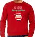 Bellatio Decorations foute kersttrui/sweater heren - Kerstman - rood - Merry Christmas XL