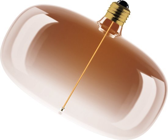 OSRAM Vintage 1906 Big Elipse is a dimmable LED lamp with filament in the shape of an ellipse. It offers 4 W for 120 lm, E27 socket, Tea Brown glass, 215 mm diameter, colour rendering CRI 80, 1,800 K.