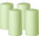 Enlightening Candles Bougie cylindrique/bougie pilier - 4x - vert clair - D6 x H10 cm - 36 heures de combustion