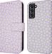 iMoshion Book Case for Samsung Galaxy S21 FE - Purple / White Daisy - with Card Holder