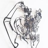 Stijlvol zwart decoratief metalen wandaccessoire, 43 x 66 cm | 100% staal, 1,2 mm dik | lichtgewicht (0,3 kg) | perfect voor moderne woondecoratie