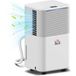 HOMCOM 10L/jour déshumidificateur avec réservoir d'eau 2L, séchage du linge, capteur d'humidité automatique, déshumidificateur d'air mobile électrique