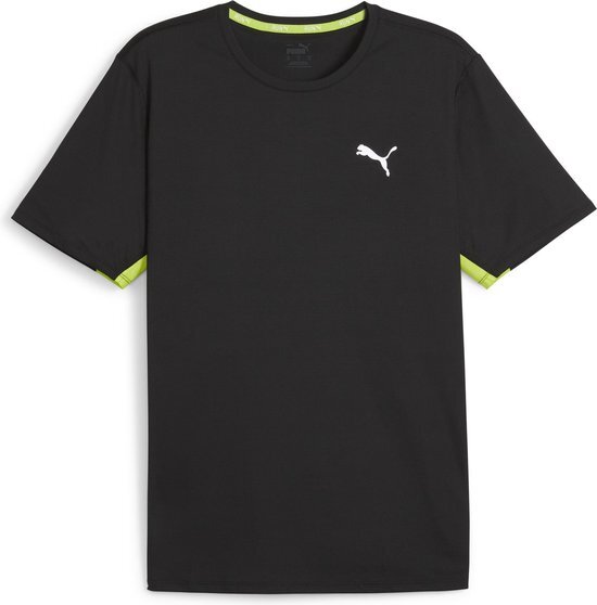 PUMA RUN FAVORITE VELOCITY TEE Heren Sportshirt - PUMA Black-Lime Pow