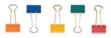 Q-CONNECT foldbackclip, geassorteerde kleuren, 19 mm, doosje van 10 stuks