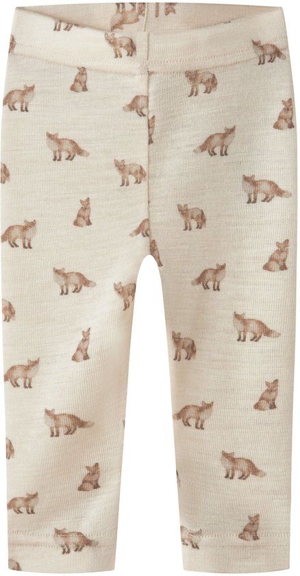 Lil' Atelier Baby Legging Slim Fit Wol Dierenprint Turtledove 1
