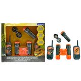 Lexibook Dinosaurus Avonturierset voor kinderen, Walkie-Talkies 120m, Verrekijker, Kompas, Zaklamp, Grijs/Oranje, RPTW12DINO
